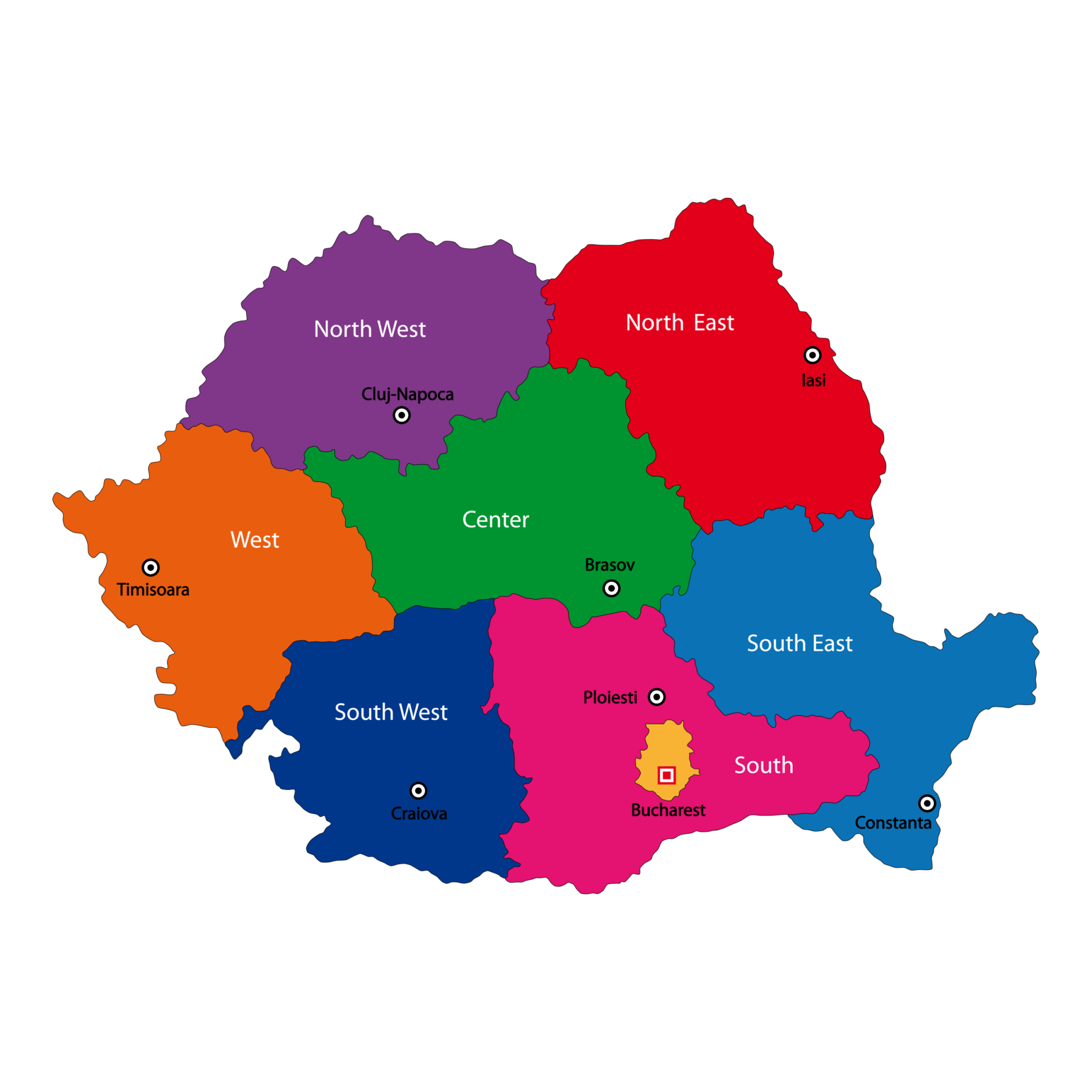 Карта румынии с регионами